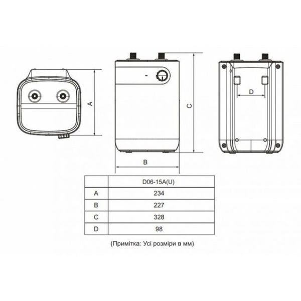 Водонагрівач MIDEA D06-15A(U) 000003888 фото